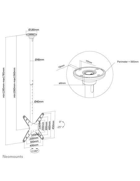 soporte de techo para TV/monitor