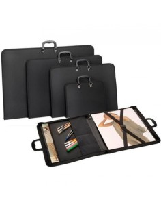 Carpeta dibujo a3 con asas y bandolera negro pp