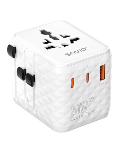 AP-08 adaptador e inversor de corriente 20 W Blanco