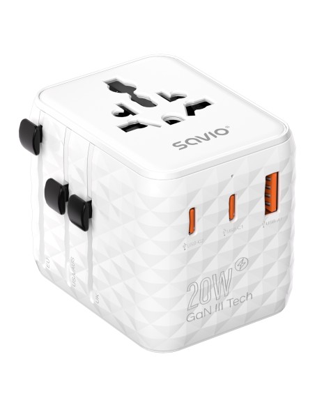 AP-08 adaptador e inversor de corriente 20 W Blanco