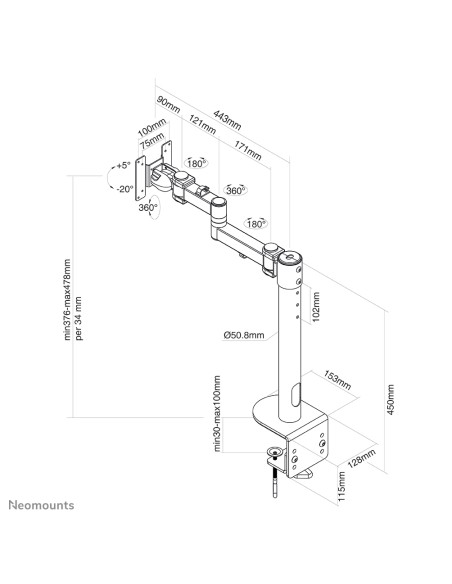 Soporte de escritorio para pantalla curva