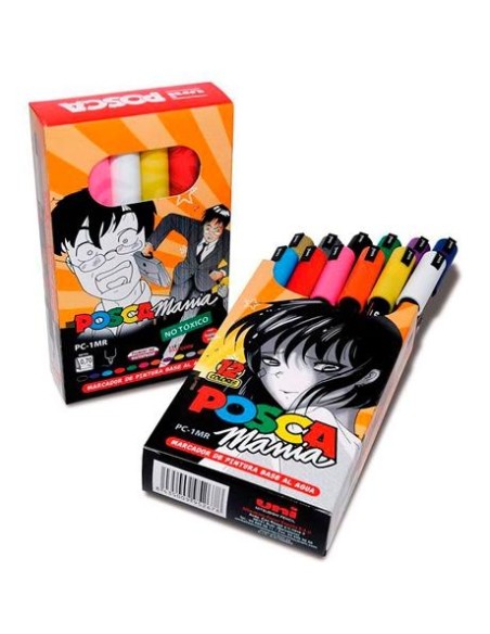 UNIBALL MARCADOR POSCA MANÍA PC-1MR/12P C/SURTIDOS EN ESTUCHE DE 12
