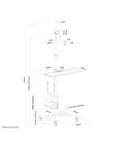 Puesto de trabajo móvil para monitor/TV