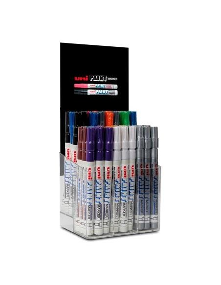 UNIBALL EXPOSITOR MARCADOR PERMANENTE PAINT MARKER PX-21/54P SURTIDO -54U-