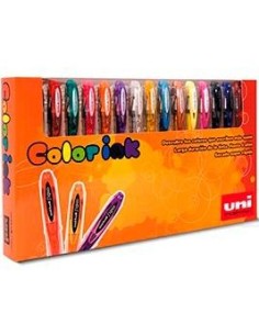 UNIBALL ROLLERBALL SIGNO UM-12015P BASICO C/SURTIDOS EN ESTUCHE DE 15