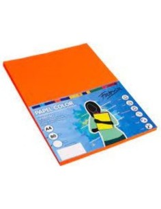 PAQUETE A4 100H 80G COLOR NARANJA FABRISA