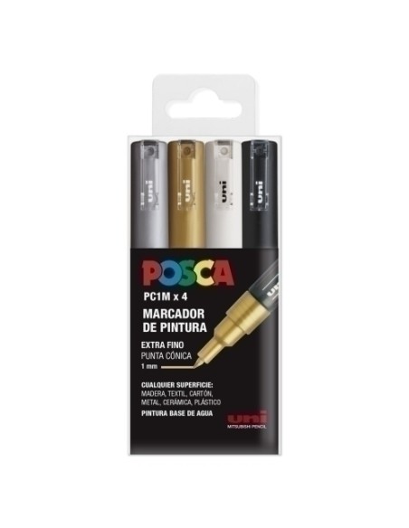 ESTUCHE 4 UDS. PC1M GSWB POSCA UNIBALL 182634669