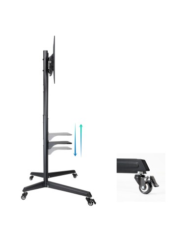 RAMSÉS Soporte de Suelo con Ruedas para Pantallas 37"- 70", Negro
