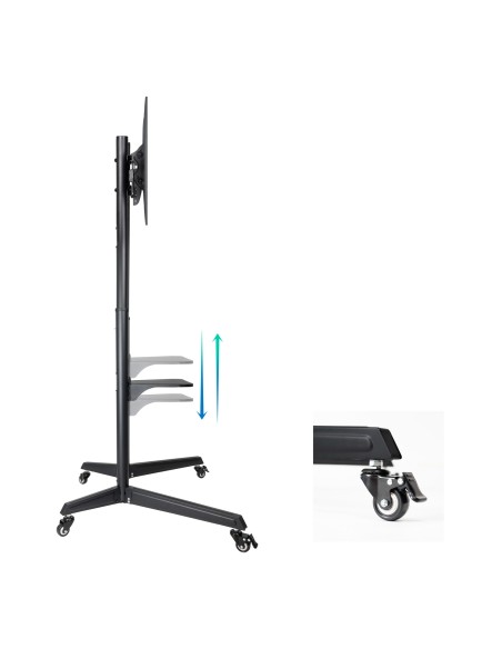 RAMSÉS Soporte de Suelo con Ruedas para Pantallas 37"- 70", Negro