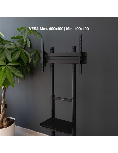 RAMSÉS Soporte de Suelo con Ruedas para Pantallas 37"- 70", Negro