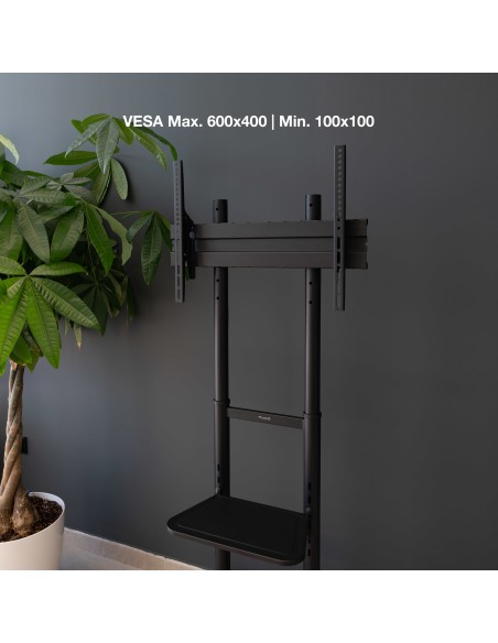 RAMSÉS Soporte de Suelo con Ruedas para Pantallas 37"- 70", Negro