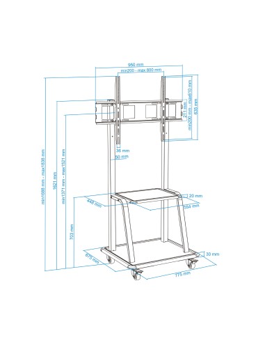 Soporte de suelo para pantallas (monitor / plasma / LCD / LED) 37" - 100"
