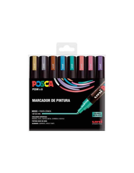 ESTUCHE 8 UDS. PC-5M METAL POSCA UNIBALL 182634680