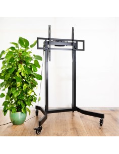 LUX Soporte de Suelo con Ruedas y Regulación Eléctrica de Altura para Pantallas 55"-100", Negro 2