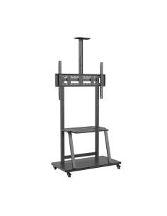 Soporte de Suelo ECO con Rueda, Bandeja para DVD y Soporte de Cámara para Monitor/TV 150Kg de 37-100, Negro