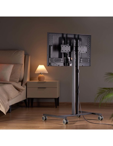 Soporte de Suelo ECO con Rueda para Monitor/Tv 35Kg de 32-55, Negro