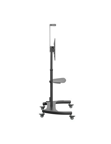 Soporte de Suelo ECO con Ruedas y Manivela, Bandeja para DVD y Soporte de Cámara para Monitor/TV 50Kg de 37-70, Negro
