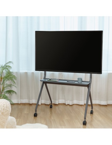 Soporte De Suelo Pro Con Rueda, 1 Bandeja Para Pantalla Interactiva/TV 120kg De 50-86, Negro
