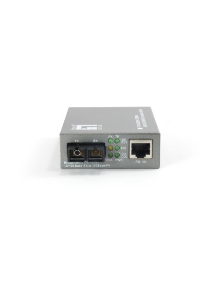 Convertidor SC SMF 10/100BASE-TX a 100BASE-FX PoE PD