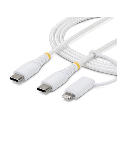 Cable de Carga USB-C de 1m con Adaptador Lightning - Cable Cargador USB Tipo C - 30W/60W(3A) - Cable Tipo C Certificado Apple MF