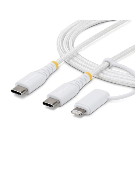 Cable de Carga USB-C de 2m con Adaptador Lightning - Cable Cargador USB Tipo C - 30W/60W(3A) - Cable Tipo C Certificado Apple MF