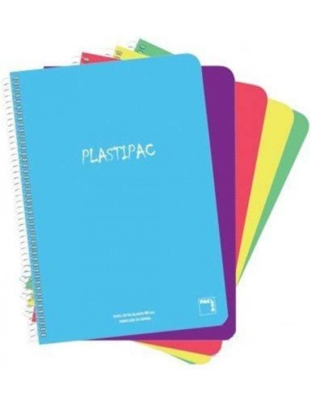 Paq 4 cuaderno espiral a5 100h 90g cuad5x5greca microperforado plastipac Paq 4 cuaderno espiral a5 100h 90g cuad5x5greca microperforado plastipac