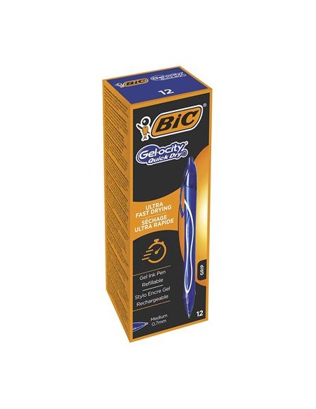 Gel-ocity Quick Dry Azul Bolígrafo de punta retráctil con pulsador Medio 12 pieza(s) 950442##12