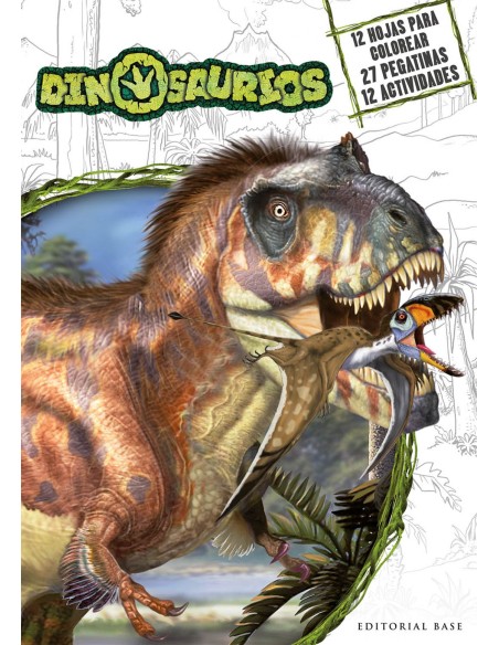 Dinosaurios Actividades para colorear con pegatinas