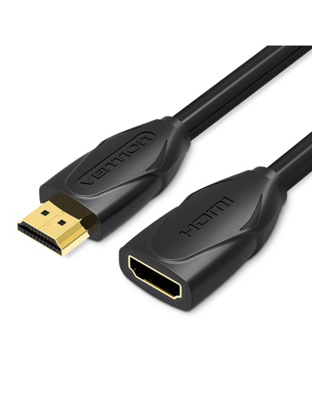 Cable Alargador HDMI VAA-B06-B100/ HDMI Macho - HDMI Hembra/ 1m/ Negro