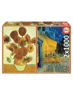 LOS GIRASOLES TERRAZA DE CAFE POR LA NOCHE V VAN GOGH PUZZLE 2X1000 PIEZAS