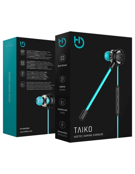 Taiko Auriculares Alámbrico Dentro de oído Juego Negro, Turquesa