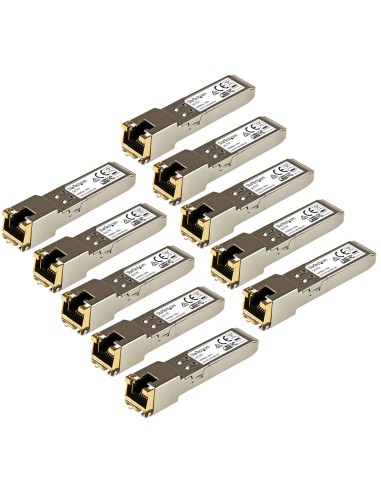 Paquete de 10 Módulos SFP Compatibles con Cisco GLC-T - 1000BASE-T - SFP a RJ45 Cat6 / Cat5e - SFP Ethernet Gigabit de 1Gb - RJ