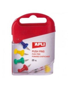 Blister 25 push pins colores surtidos