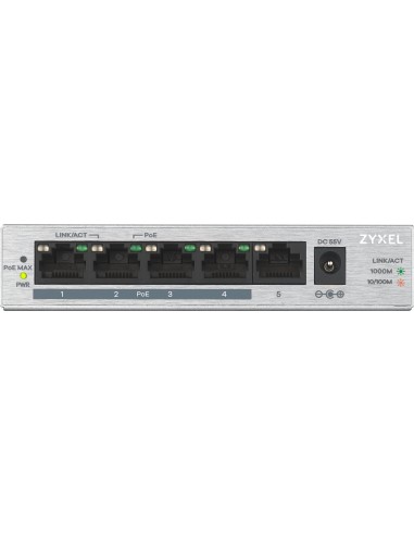 GS1005HP No administrado Gigabit Ethernet (10/100/1000) Energía sobre Ethernet (PoE) Plata
