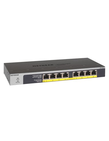 GS108LP No administrado Gigabit Ethernet (10/100/1000) Energía sobre Ethernet (PoE) 1U Negro, Gris