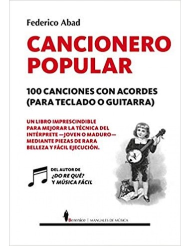 Cancionero popular 100 canciones con acordes para teclado o guitarra