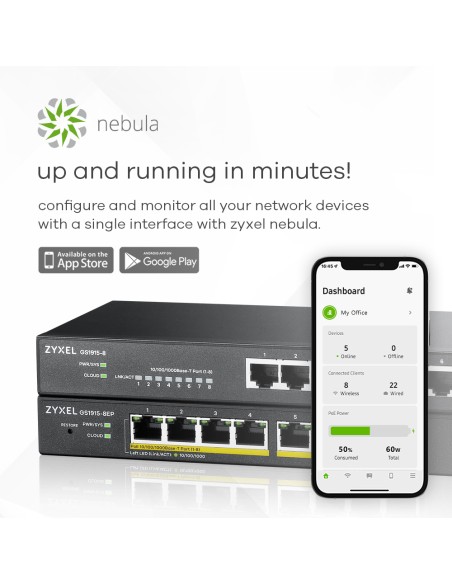 GS1915-8 Gestionado L2 Gigabit Ethernet (10/100/1000) Negro