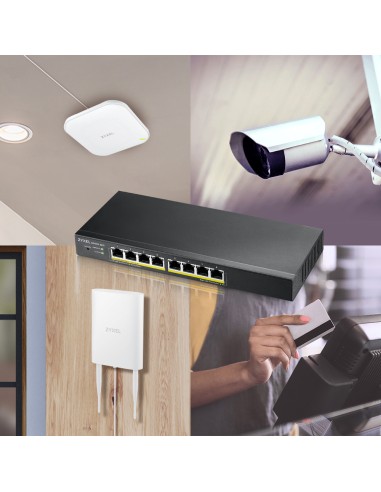 GS1915-8 Gestionado L2 Gigabit Ethernet (10/100/1000) Negro