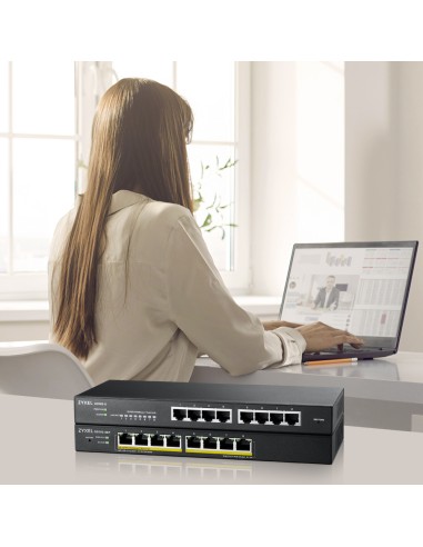 GS1915-8EP Gestionado L2 Gigabit Ethernet (10/100/1000) Energía sobre Ethernet (PoE) Negro