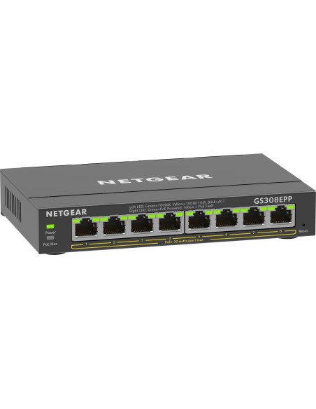 8-Port Gigabit Ethernet High-Power PoE+ Plus Switch (GS308EPP) Gestionado L2/L3 Gigabit Ethernet (10/100/1000) Energía sobre Et