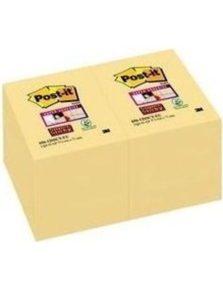 PACK 12 TACOS NOTAS POST IT 656 AMARILLAS 51X76MM