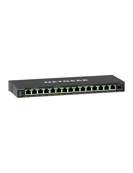 GS316EP-100PES switch Gestionado Gigabit Ethernet (10/100/1000) Energía sobre Ethernet (PoE) Negro