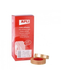 C 12 ROLLOS CINTA ADHESIVA 33MX12MM TRANSPARENTE
