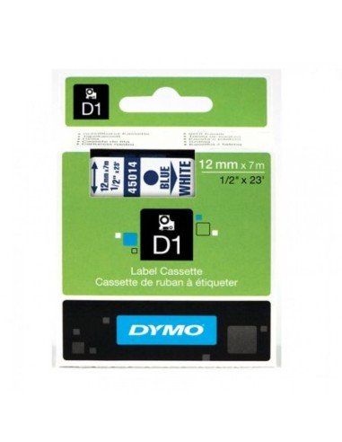 Cintas dymo d1 12mmx7m azul sobre blanco