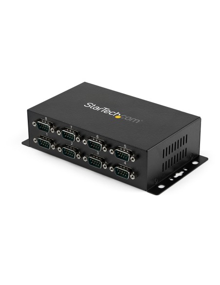 Adaptador Hub Concentrador USB a 8 Puertos Serie RS232 Industrial Montaje en Pared Riel DIN