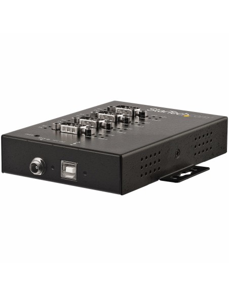 Adaptador Hub Serie RS232/RS485/RS422 a 4 puertos USB - Convertidor Ladrón USB 2.0 a Serial DB9 - IP30 - de Montaje en Carril DI