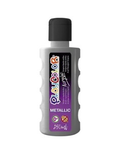 BOTE PINTURA PLAYCOLOR ACRYLIC 250ML PLATA