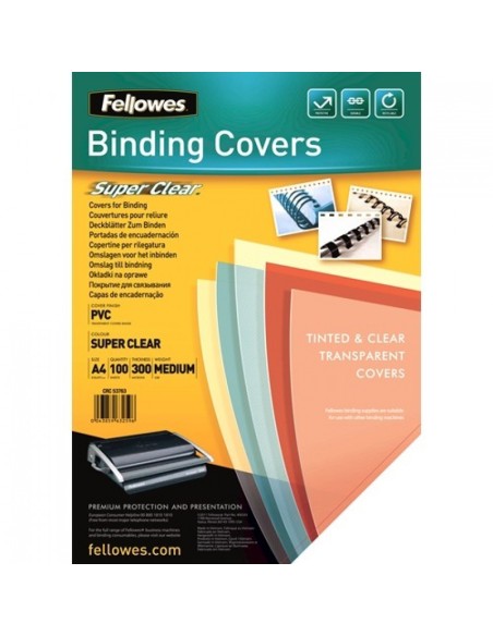 PACK 100 TAPAS A4 PVC 300 MICRAS TRANSPARENTE CRISTAL