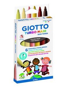 Estuche 6 rotuladores turbo maxi skin tones