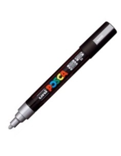 Marcador uni posca pc3m color plata 09 13mm